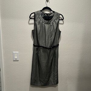 Alfani Silver Sheath Mini Dress Crew Neck Sleeveless